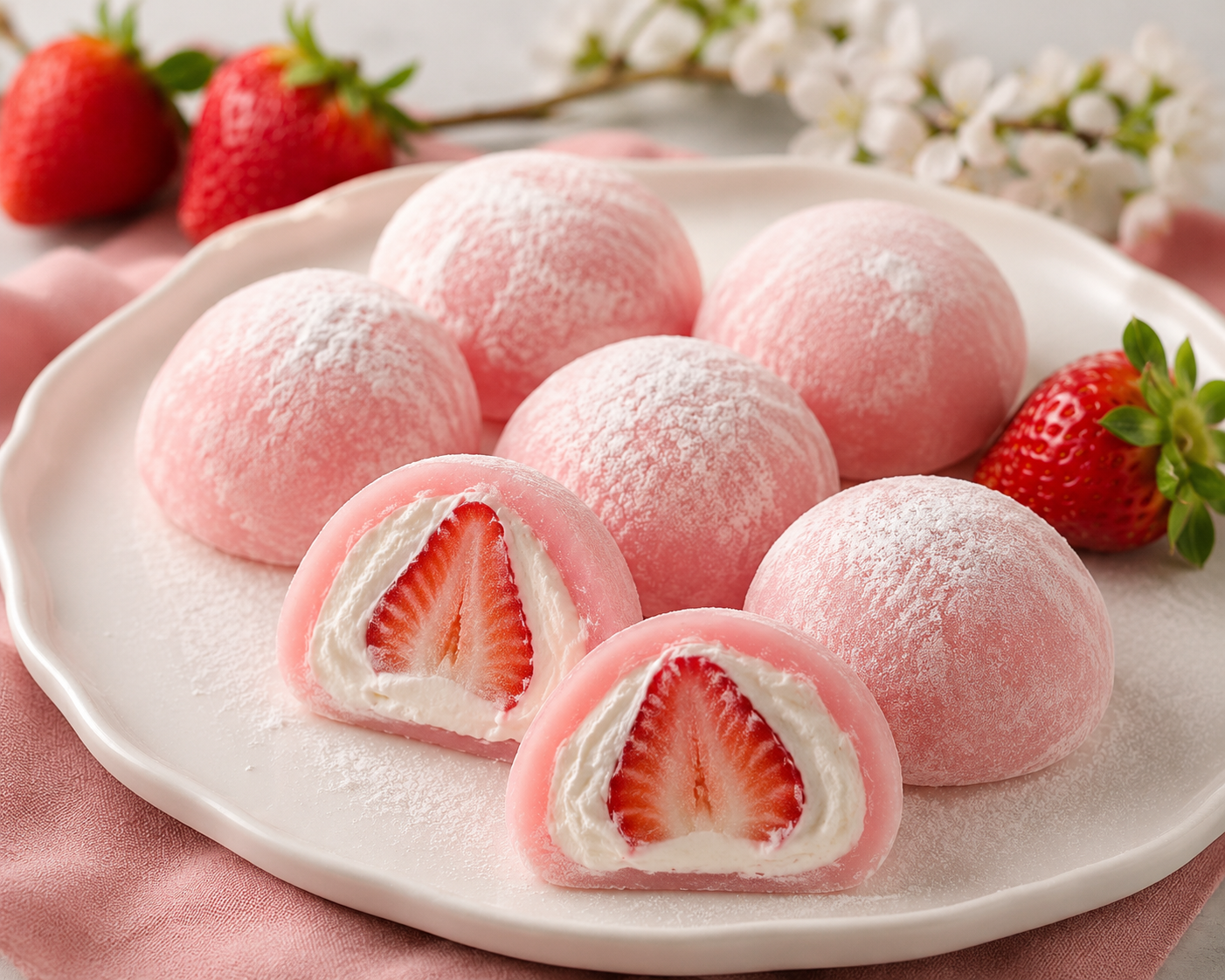 Strawberry Cream Mochi