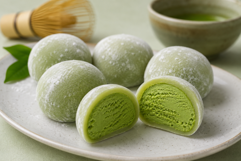 Matcha Ice Cream Mochi – Creamy Green Tea Delight
